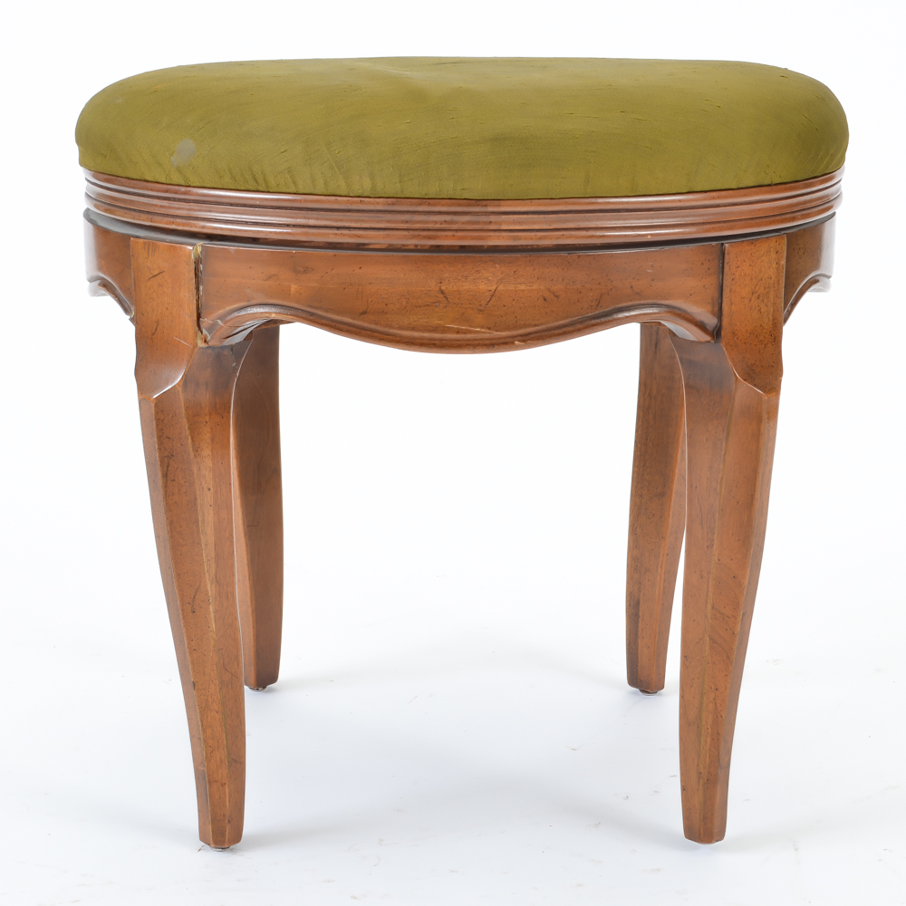 Davis Cabinet Company Walnut Vanity Desk and Swivel Chair