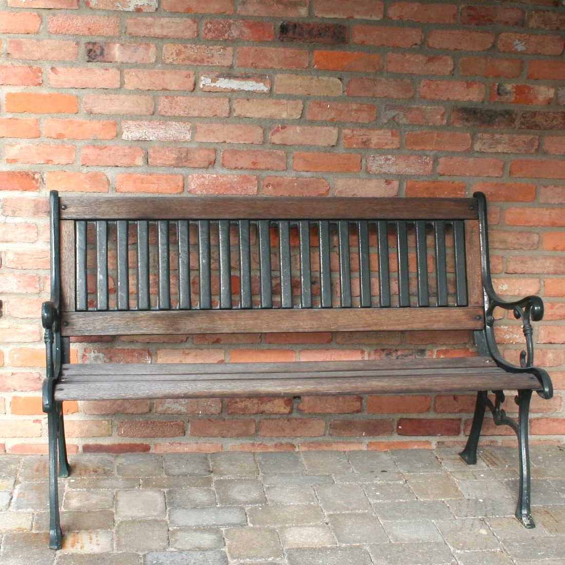 Cast Iron and Wood Park Bench