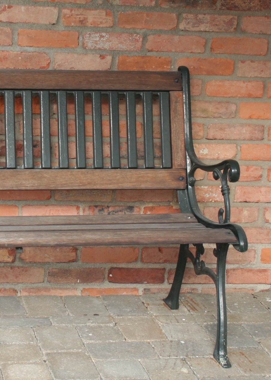 Cast Iron and Wood Park Bench