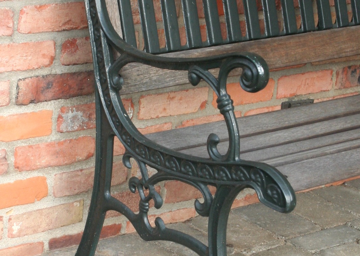 Cast Iron and Wood Park Bench