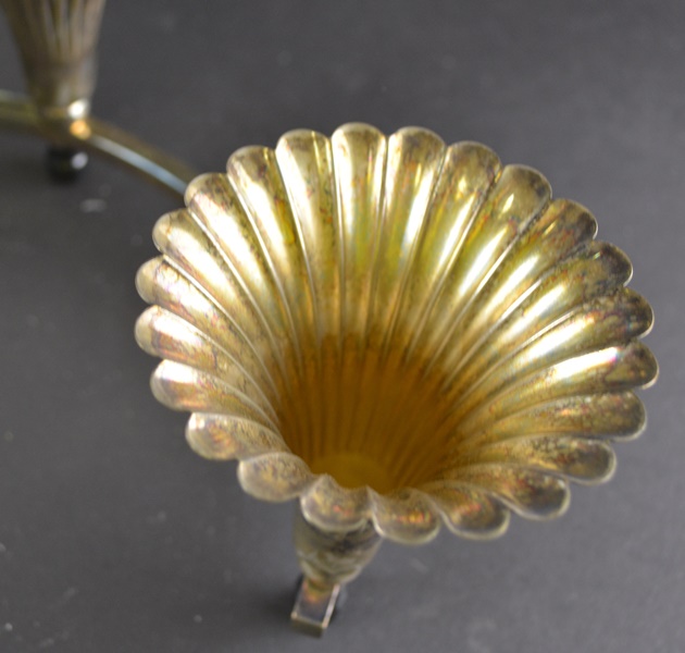 Silver Plated Trumpet Vases Center PIece, Trivets and Silent Butler