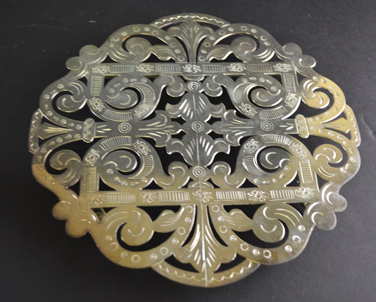 Silver Plated Trumpet Vases Center PIece, Trivets and Silent Butler