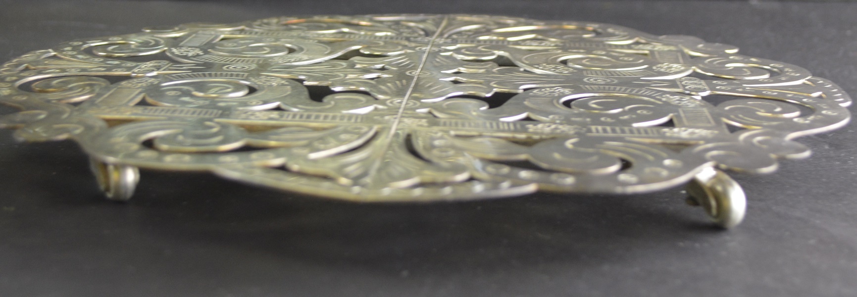 Silver Plated Trumpet Vases Center PIece, Trivets and Silent Butler