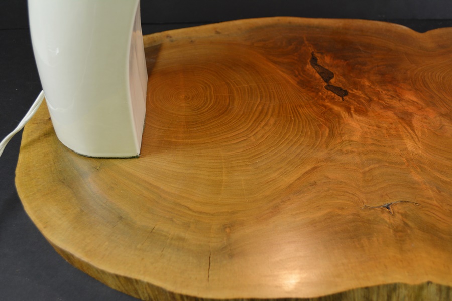 Acrylic Arch Light On A Sliced Walnut Display Slab