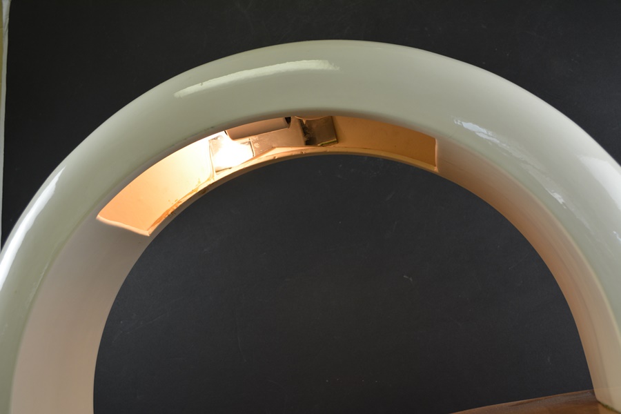 Acrylic Arch Light On A Sliced Walnut Display Slab
