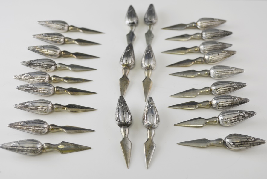 Twenty Four Vintage Sterling Corn-On-The-Cob Spears