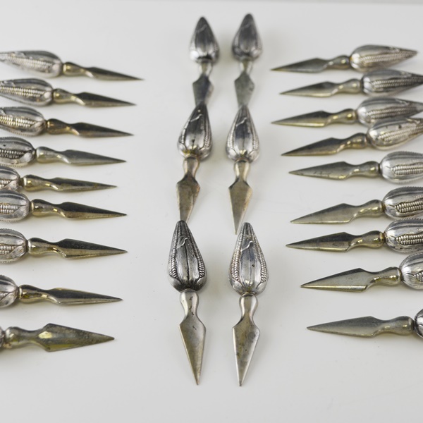 Twenty Four Vintage Sterling Corn-On-The-Cob Spears