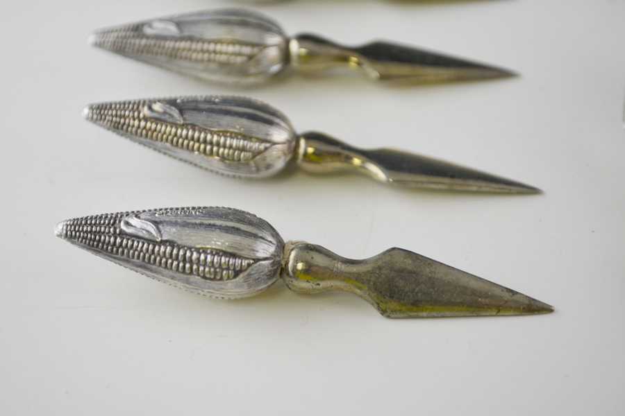 Twenty Four Vintage Sterling Corn-On-The-Cob Spears