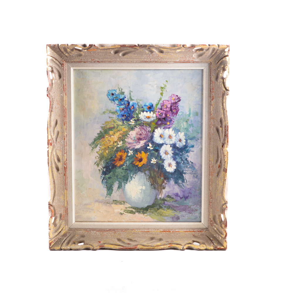 Signed Antique 19th Century F. Szekely Oil on Canvas