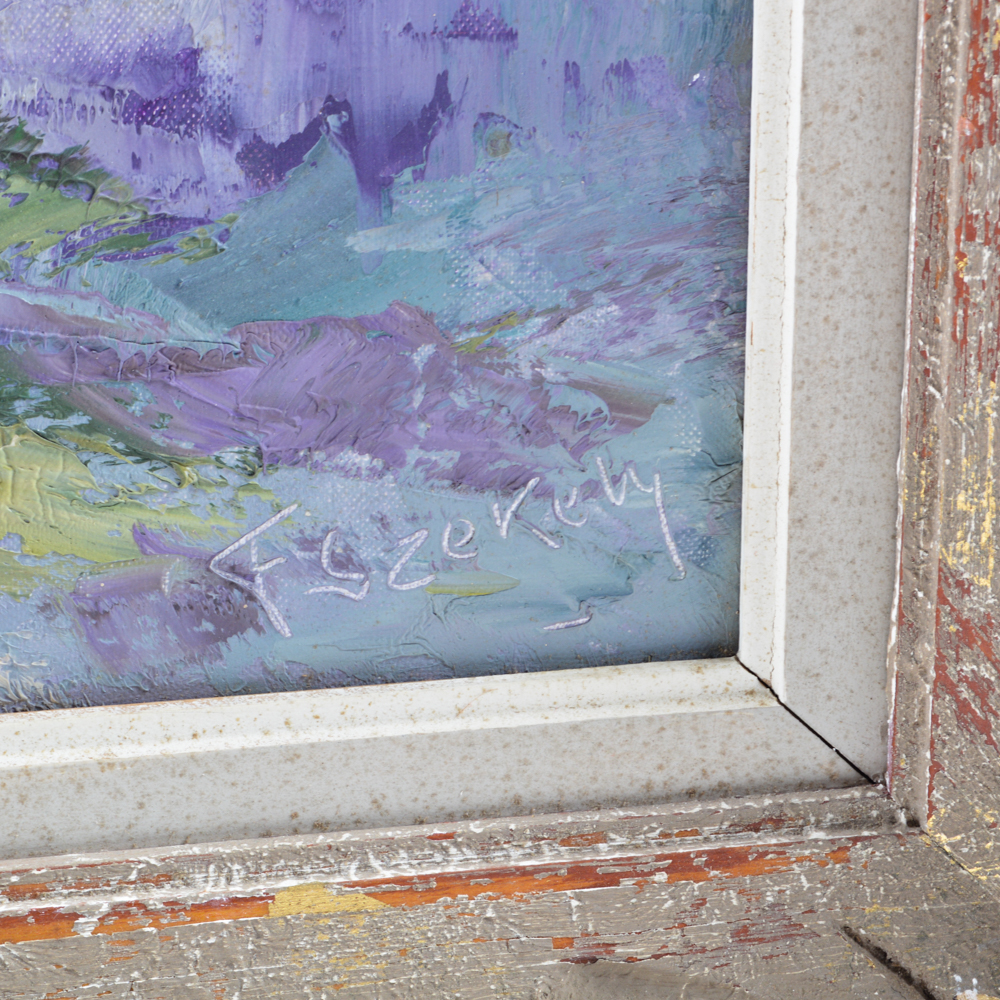 Signed Antique 19th Century F. Szekely Oil on Canvas