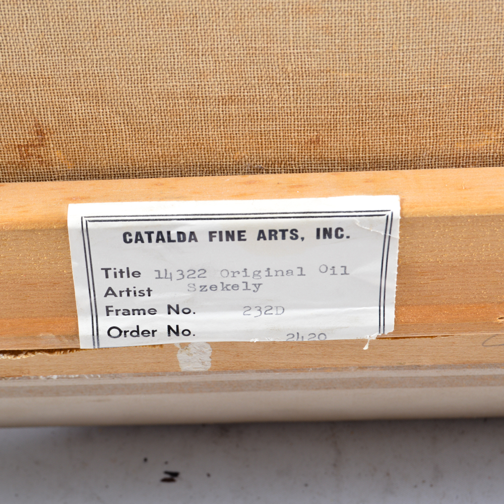 Signed Antique 19th Century F. Szekely Oil on Canvas