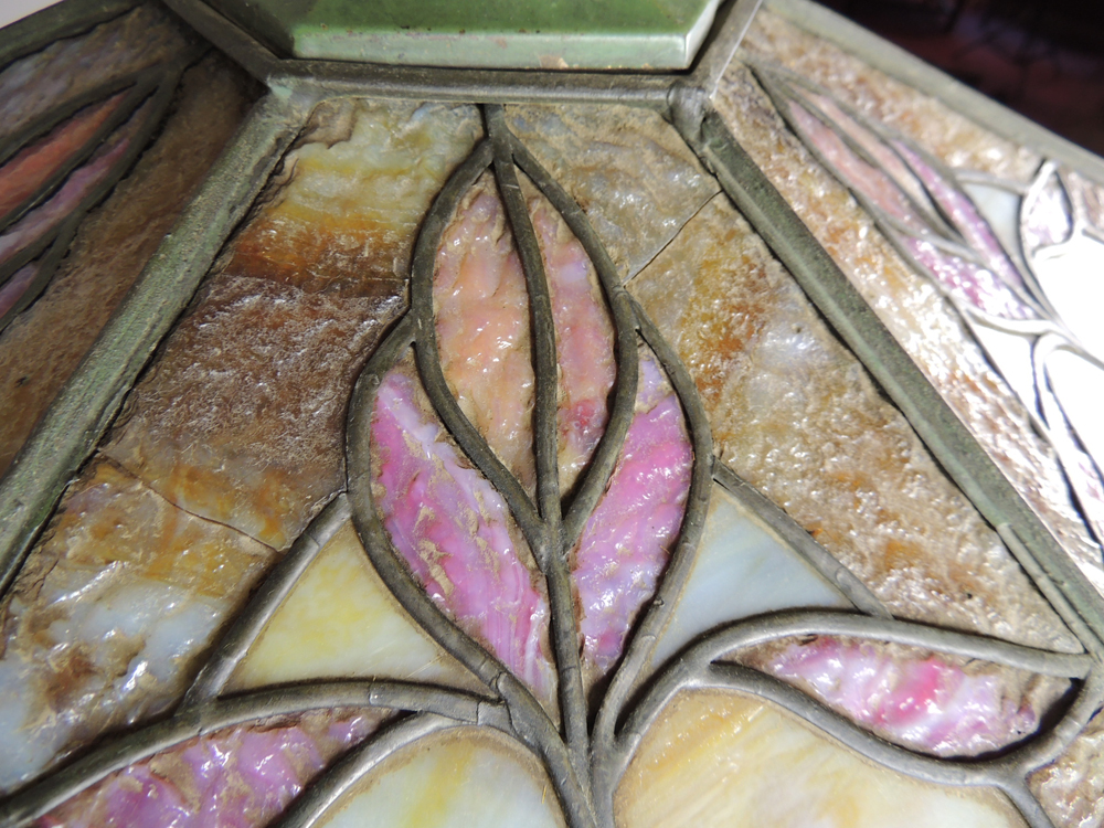 Antique Floral Stained Glass Hanging Lamp