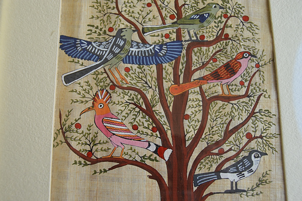 Pair of Signed Egyptian Paintings on Papyrus