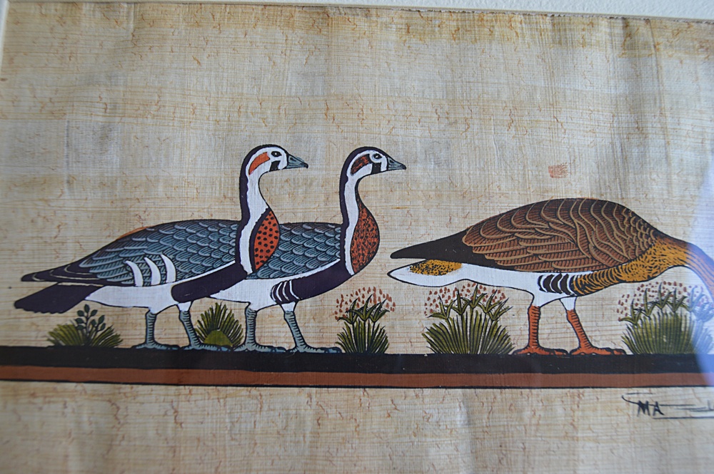 Pair of Signed Egyptian Paintings on Papyrus