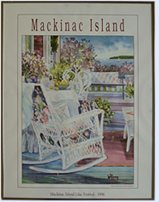 Six Framed Mackinac Island Posters