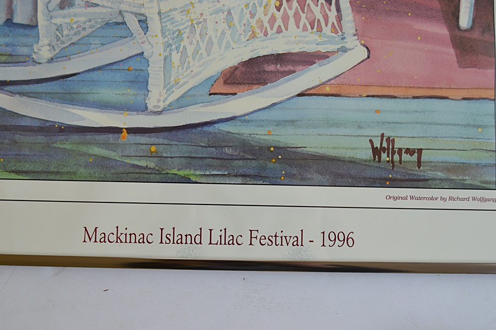 Six Framed Mackinac Island Posters