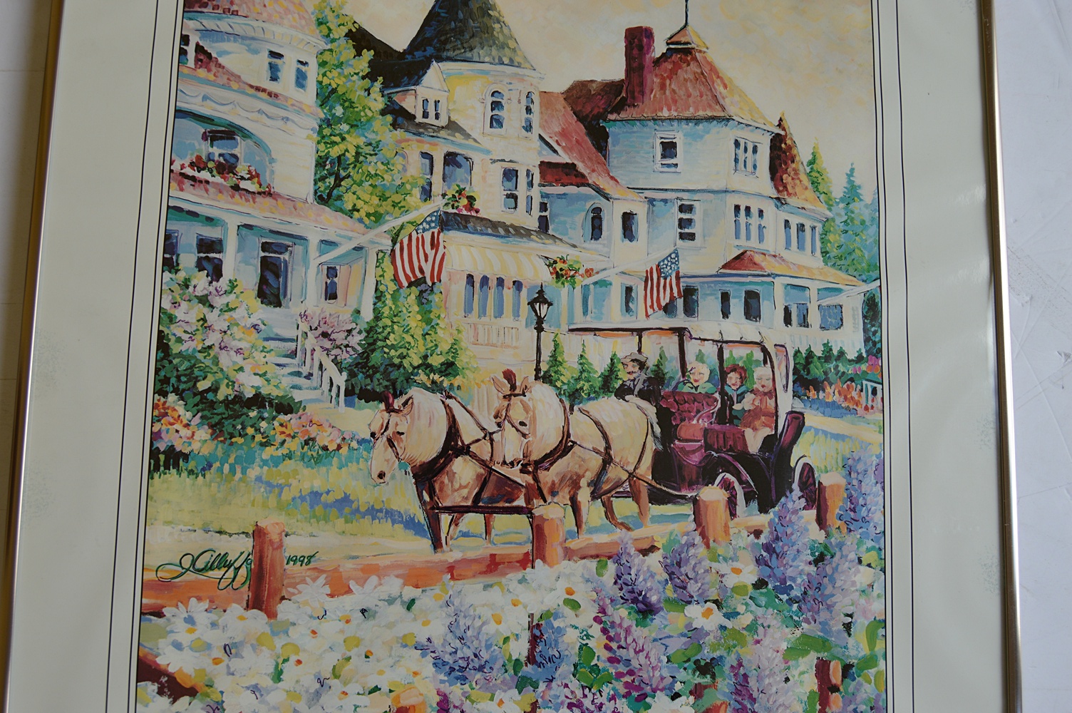 Six Framed Mackinac Island Posters