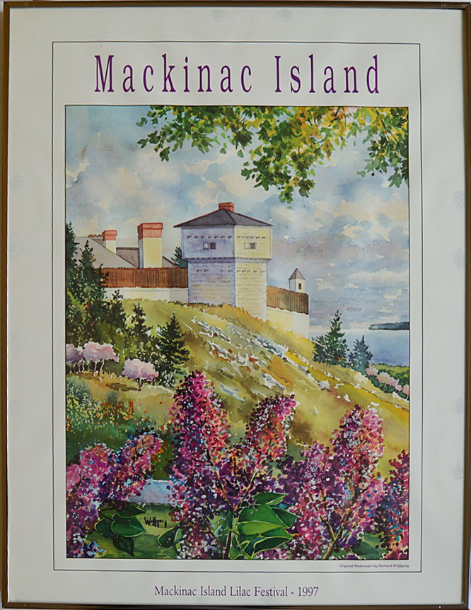 Six Framed Mackinac Island Posters