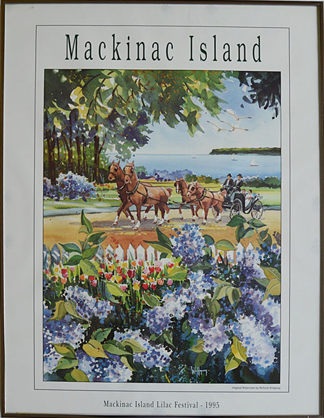 Six Framed Mackinac Island Posters