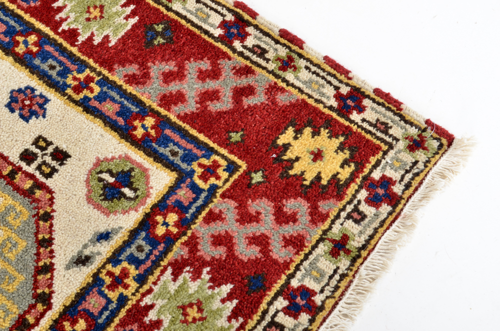 Hand Woven Wool Indian Kazak Style Rug