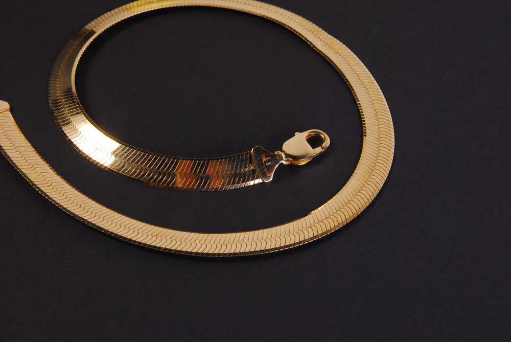 14 Karat Italian Gold Herringbone Necklace