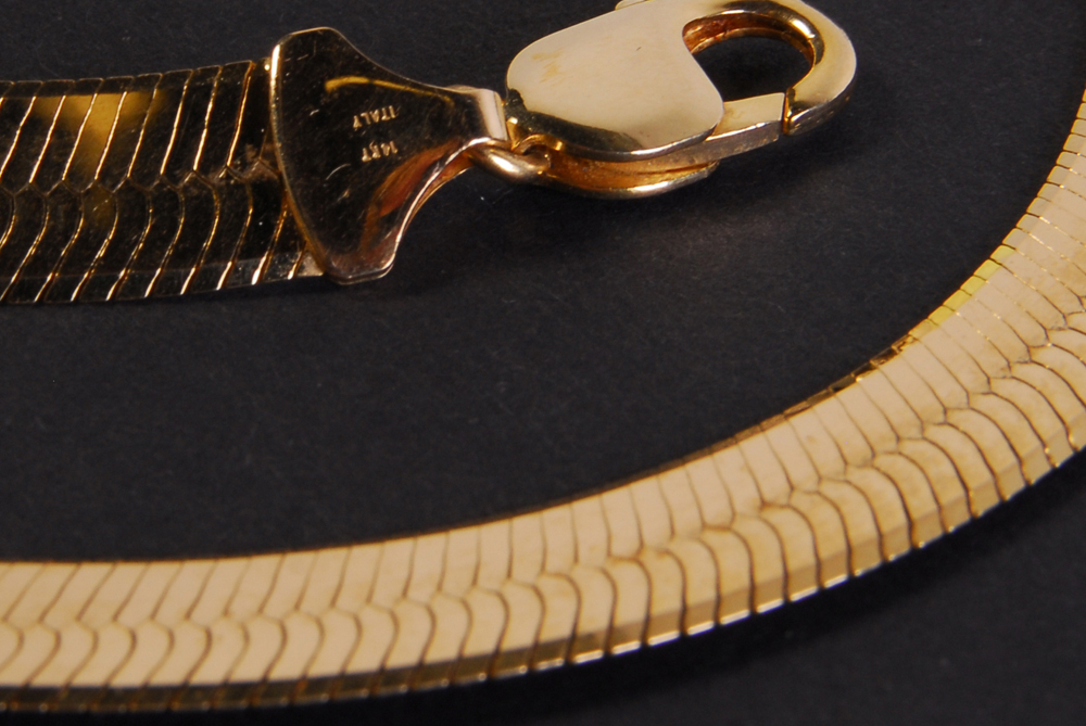 14 Karat Italian Gold Herringbone Necklace