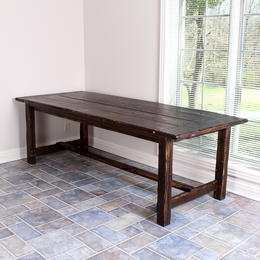 Handmade Tea-Stained Pine Farm Table