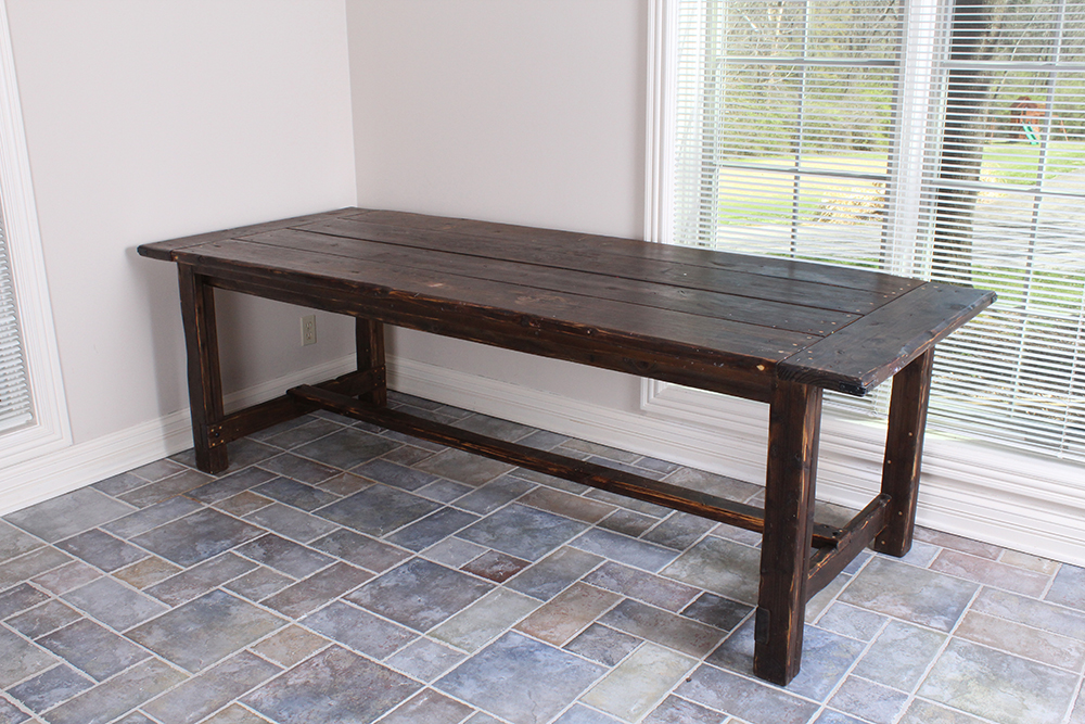 Handmade Tea-Stained Pine Farm Table