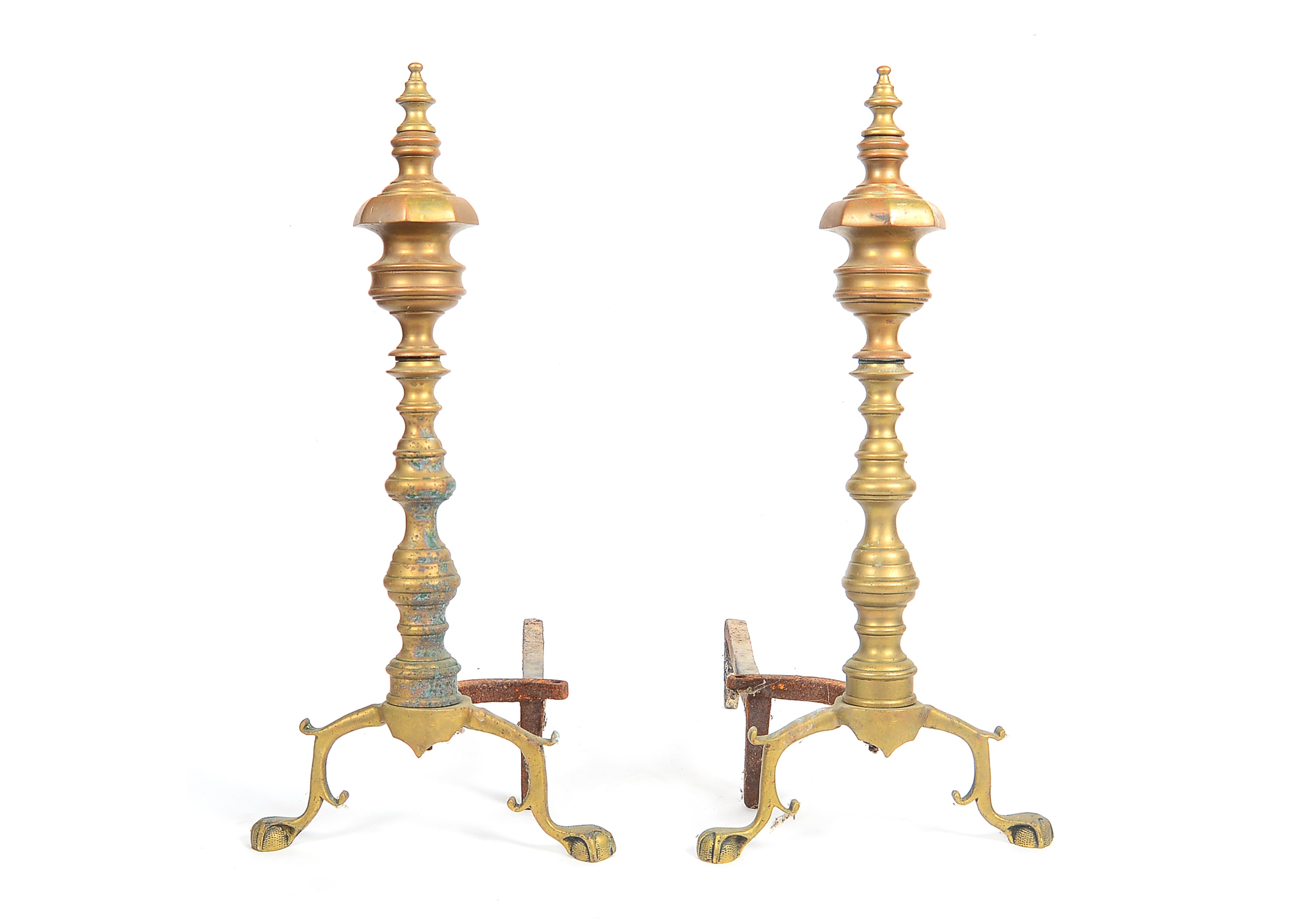 Pair of Brass Andirons