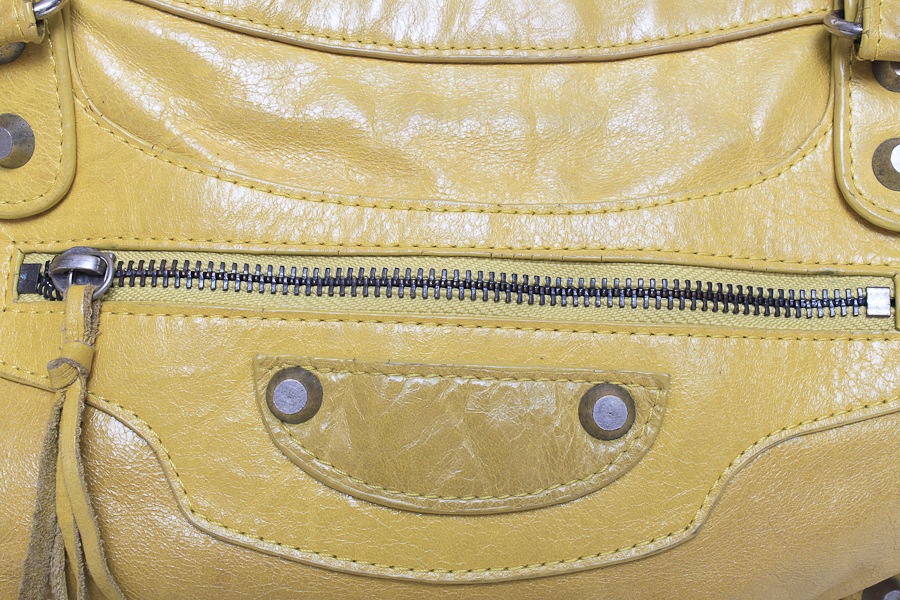 Balenciaga Twiggy Yellow Leather Handbag