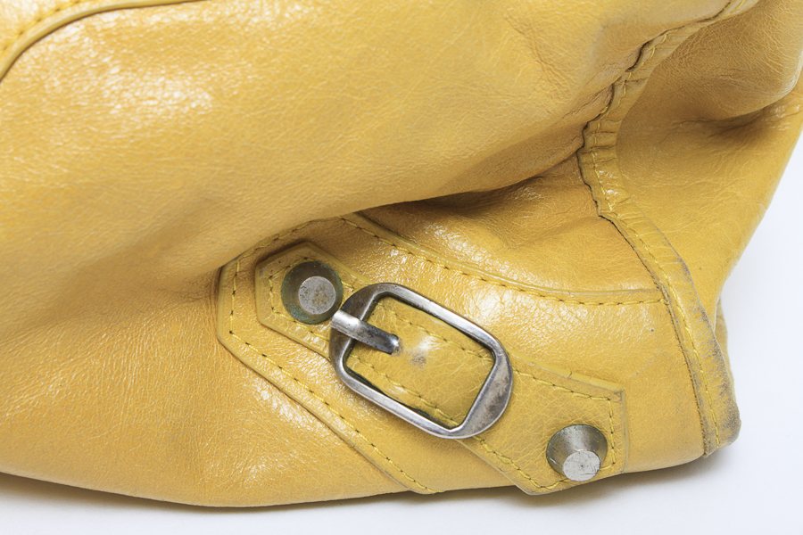 Balenciaga Twiggy Yellow Leather Handbag