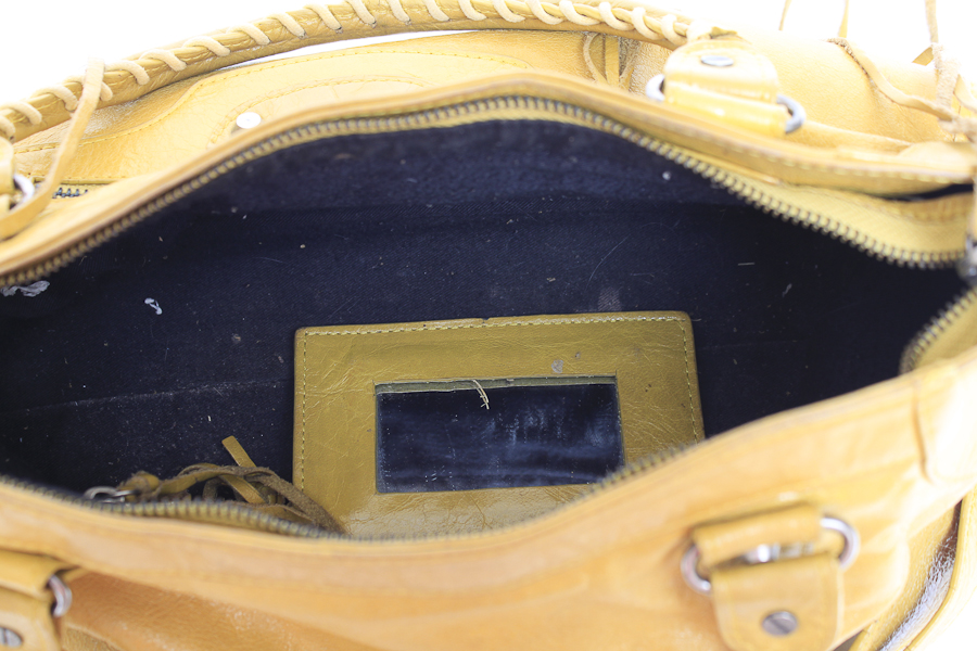 Balenciaga Twiggy Yellow Leather Handbag