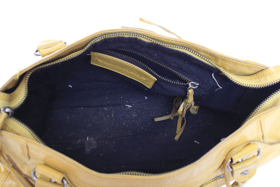 Balenciaga Twiggy Yellow Leather Handbag