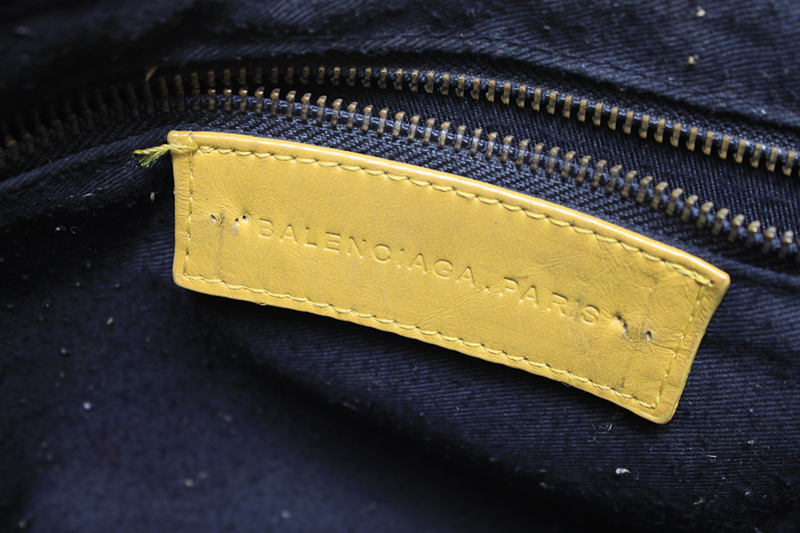 Balenciaga Twiggy Yellow Leather Handbag