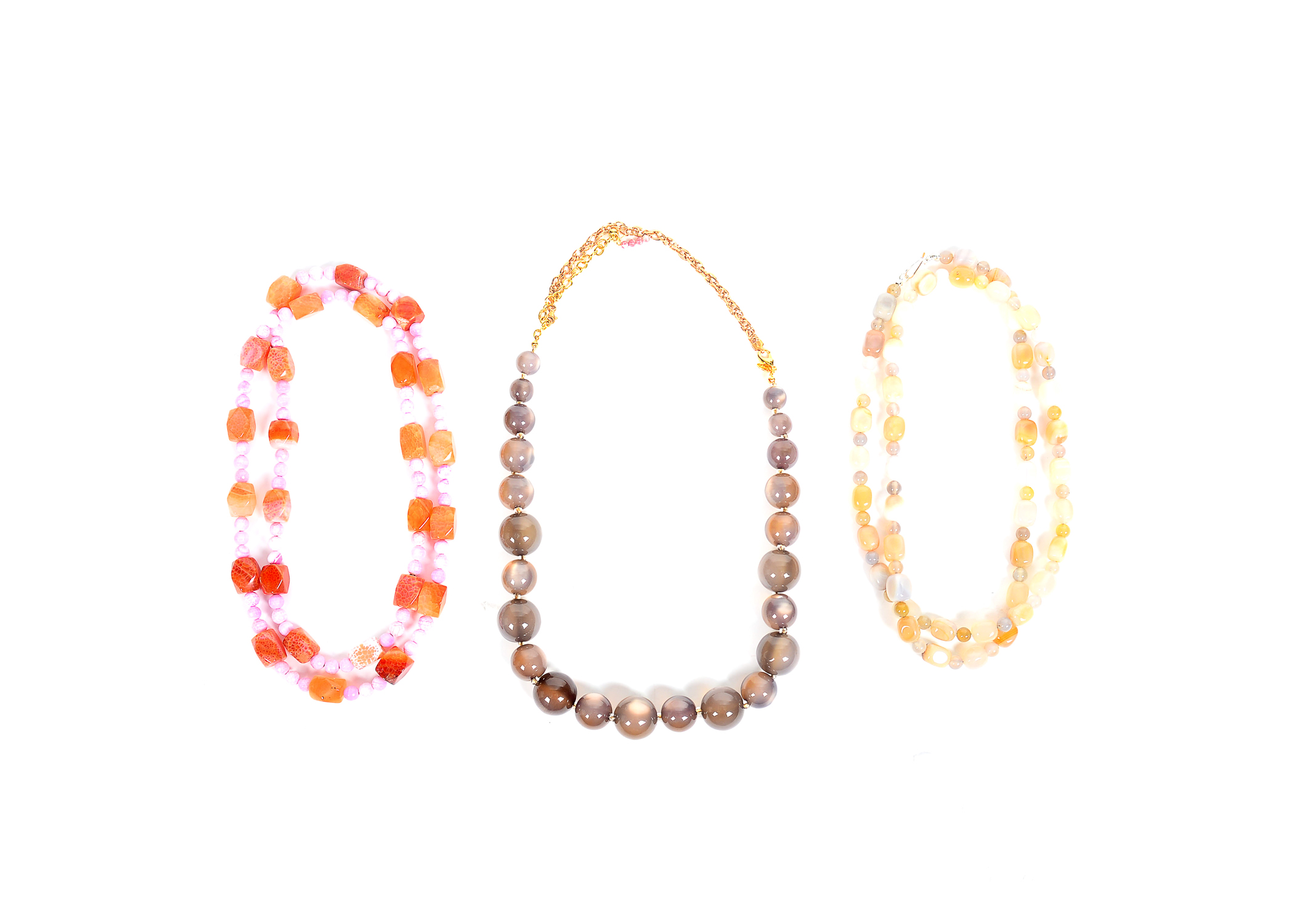 Collection of Three Stone Costume Necklaces