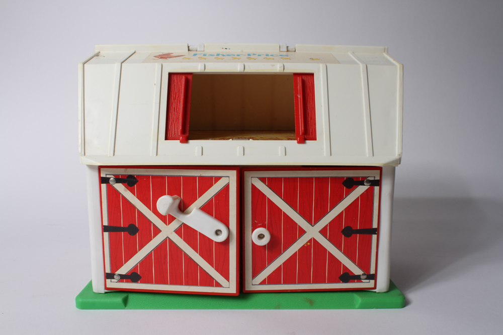 Vintage Fisher Price Barn with Animals and Merry-Go-Round Toys