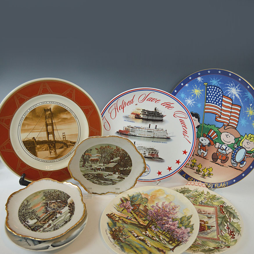 Collectible Plates with River Boats