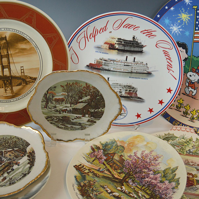 Collectible Plates with River Boats