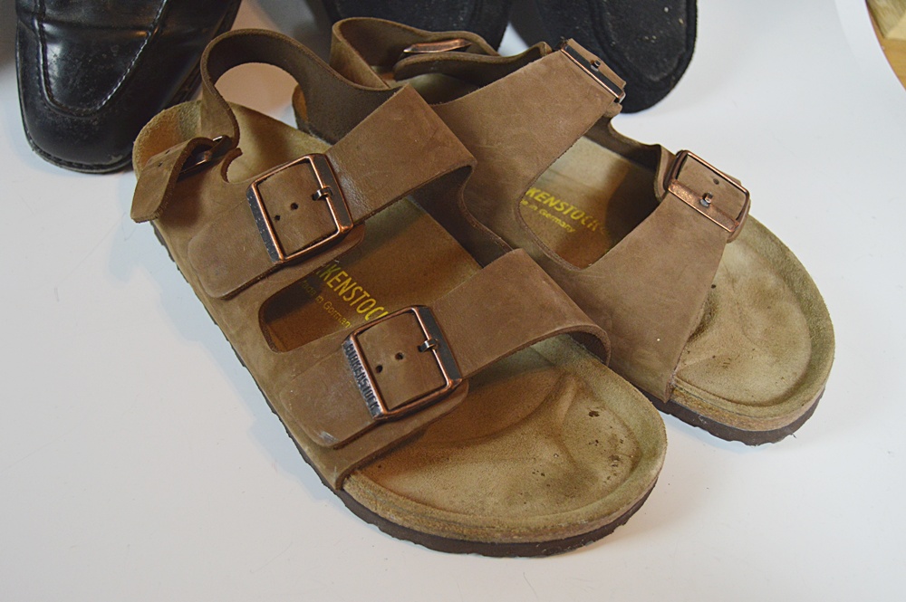 Men's Shoes, Size 9.5 with Rockport and Birkenstocks