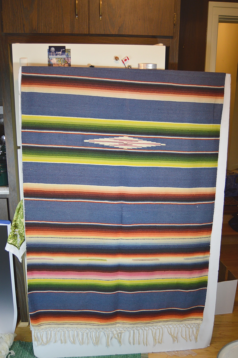 Vintage Mexican Hand Woven Wool Blanket