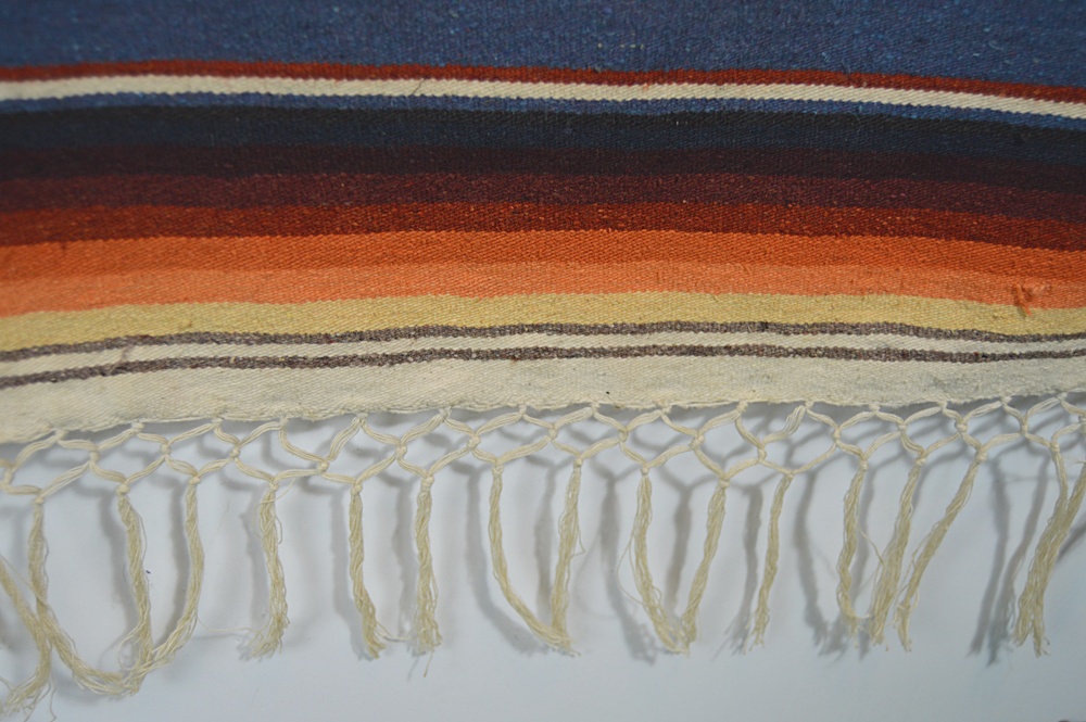 Vintage Mexican Hand Woven Wool Blanket