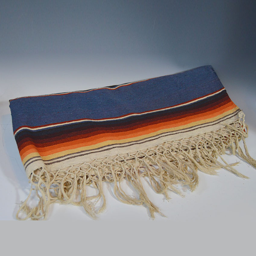 Vintage Mexican Hand Woven Wool Blanket