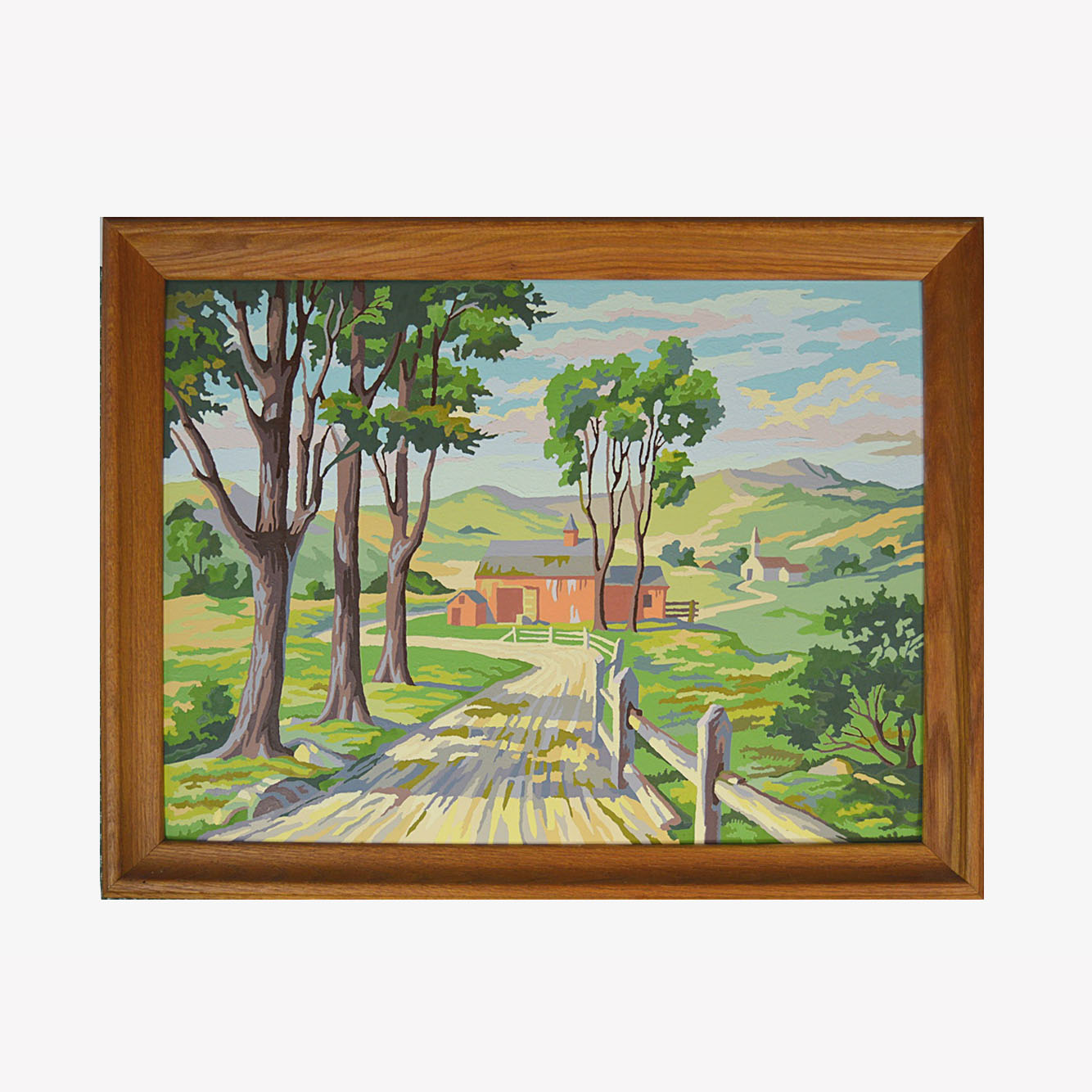 Mid Century Paint-by-Number Oil Landscape