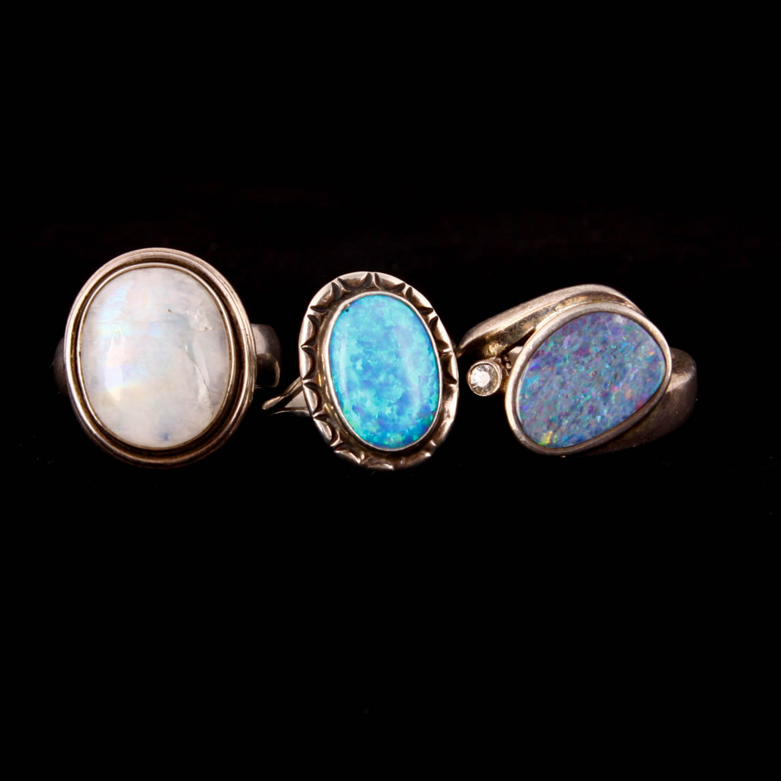 Opalescent Sterling Silver Rings
