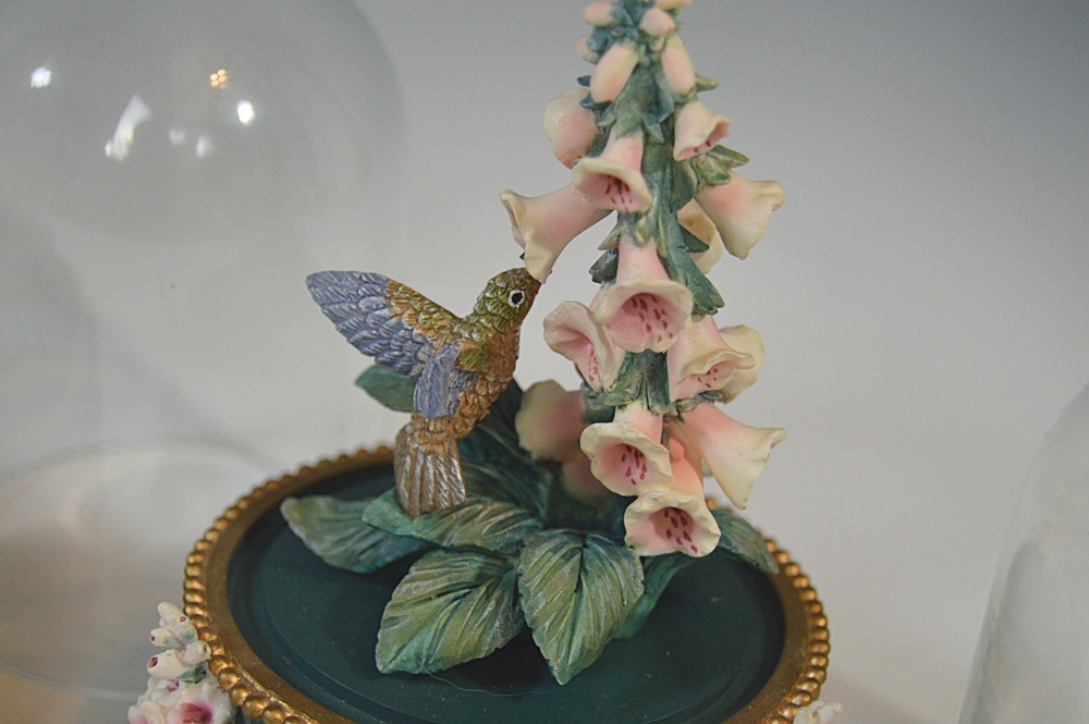 Hummingbird Figurine Bell Jar Collection