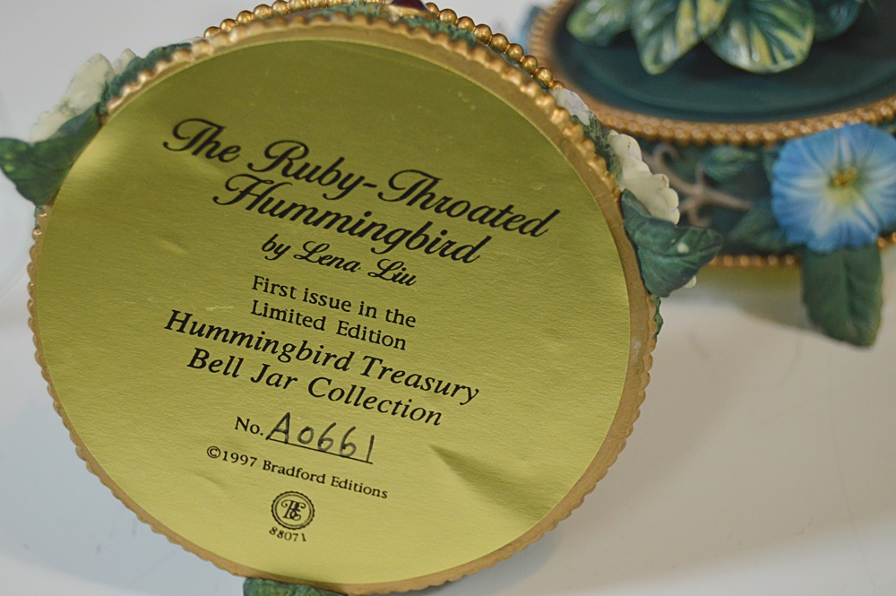 Hummingbird Figurine Bell Jar Collection