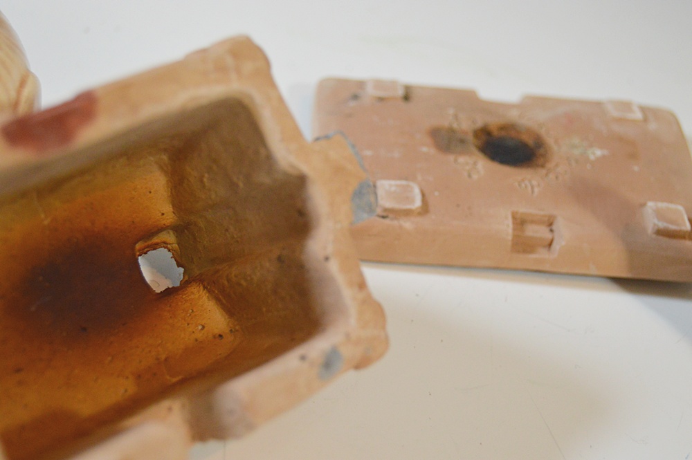 Bisque Pottery Tea Set, Bisque Cabin and Ceramic Vegetable Salt and Pepper