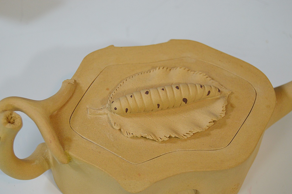 Bisque Pottery Tea Set, Bisque Cabin and Ceramic Vegetable Salt and Pepper