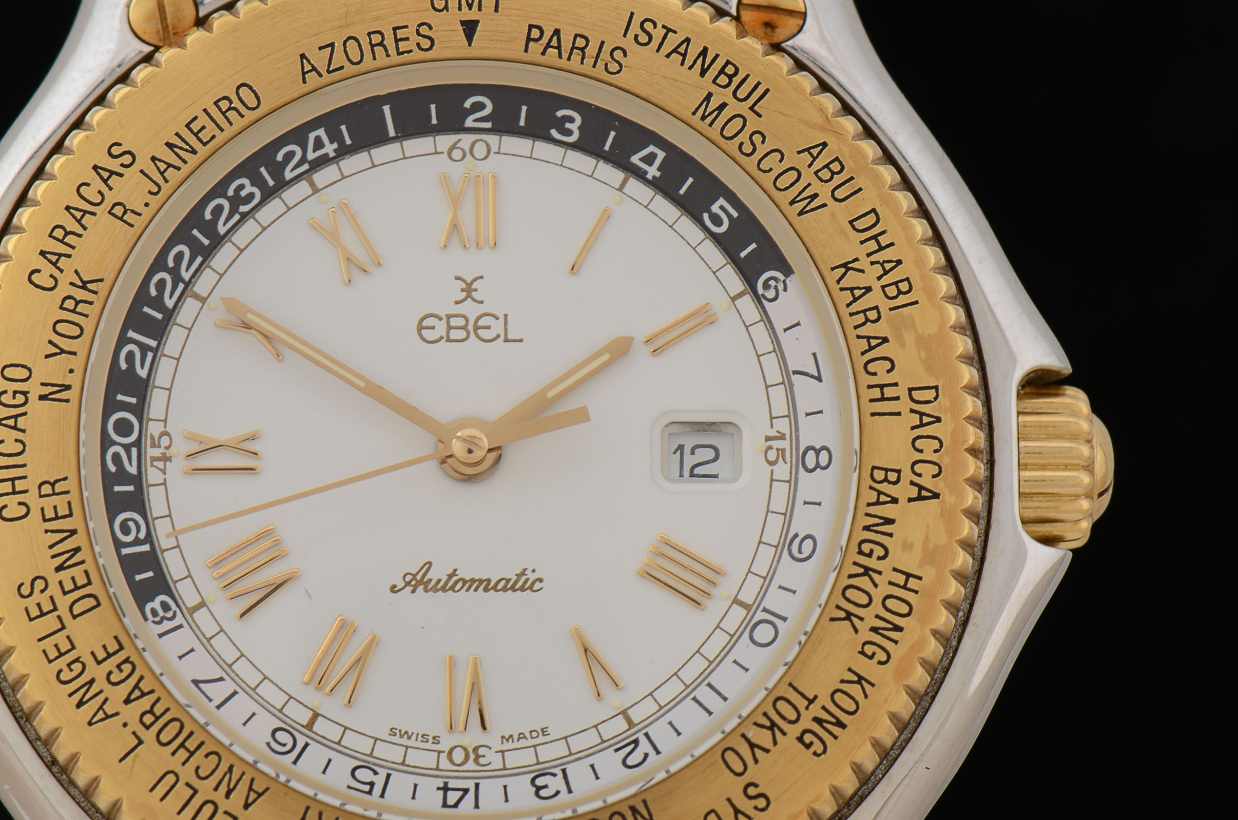 Ebel Voyager Automatic Wrist Watch with Dark Green Leather Band