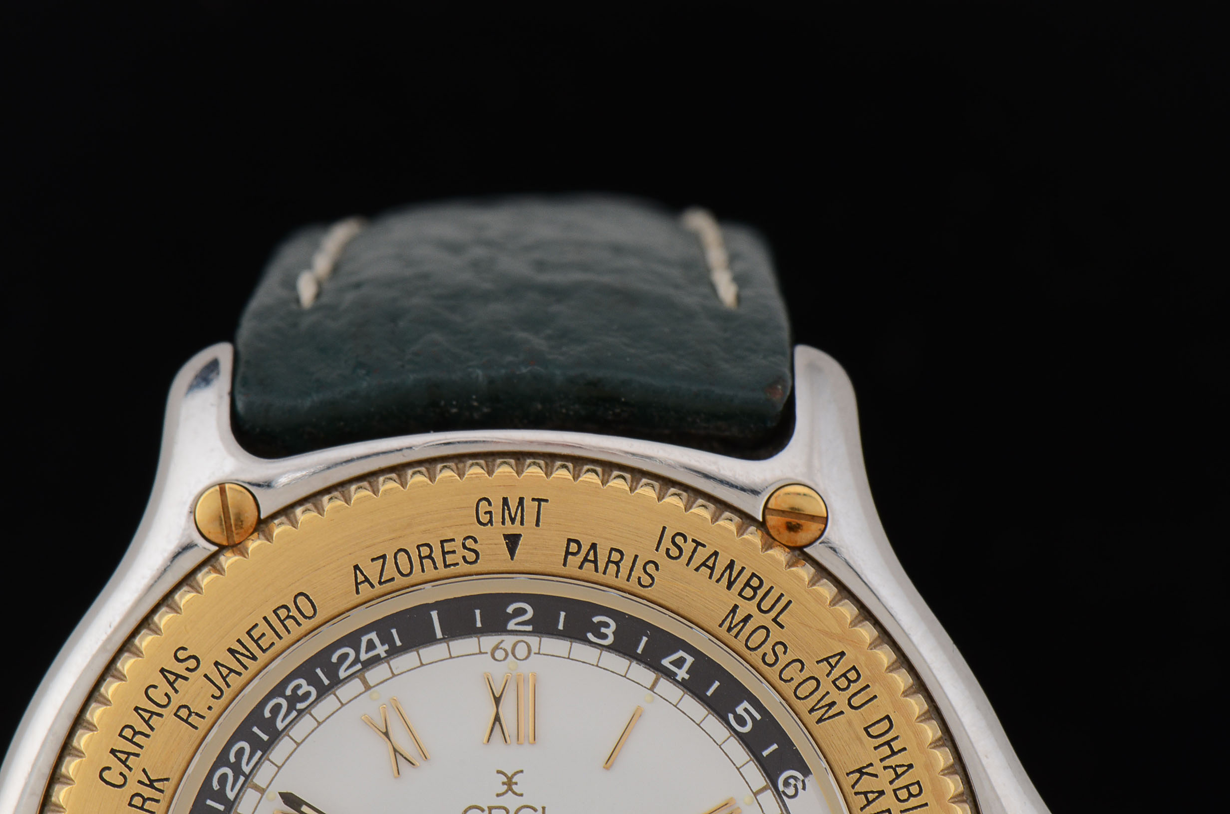 Ebel Voyager Automatic Wrist Watch with Dark Green Leather Band